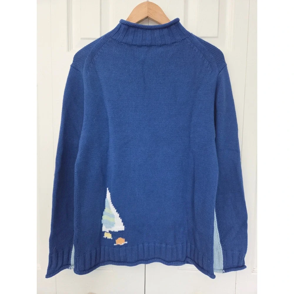 J. Crew The Rollneck by Patrick Taylor Sweater Mens Small Blue NWOT $180 CU566